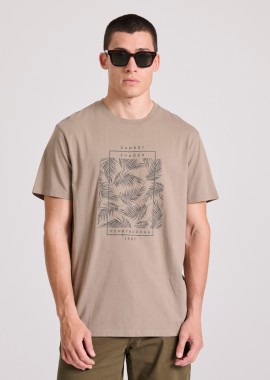 FUNKY BUDDHA - T-shirt με botanic frame τύπωμα