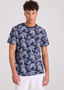 FUNKY BUDDHA - Crew neck t-shirt με all over τύπωμα