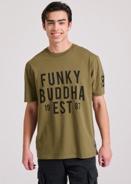 FUNKY BUDDHA - Relaxed fit t-shirt με Funky Buddha τύπωμα