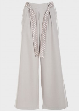 gsecret - Παντελόνα μονόχρωμη με τσέπες και ζώνη ΜΠΕΖ