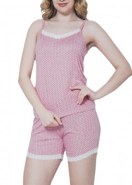 gsecret - Γυναικείο Baby Doll ραντάκι pois-print ΡΟΖ