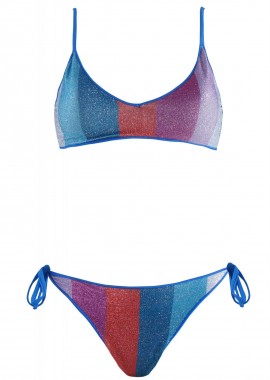 gsecret - Γυναικείο σέτ μαγιό Bra σε γραμμή top bikini δετό κανονική γραμμή ΜΠΛΕ
