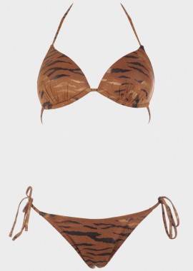 gsecret - Γυναικείο σετ bikini τριγωνάκι push up.Καλύπτει B Cup ANIMAL