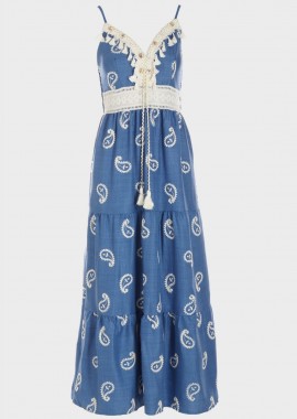 gsecret - Τζιν boho maxi φόρεμα JEAN