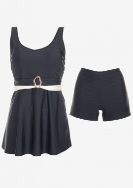 gsecret - Set tankini με boxer και αποσπώμενη επένδυση. Καλύπτει E Cup ΜΑΥΡΟ
