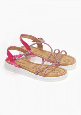 Issue - Flatform με glitter λουράκια - Φούξια