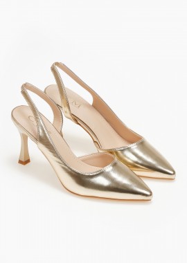 Issue - Γόβες openheel με χαμηλό τακούνι - Χρυσό