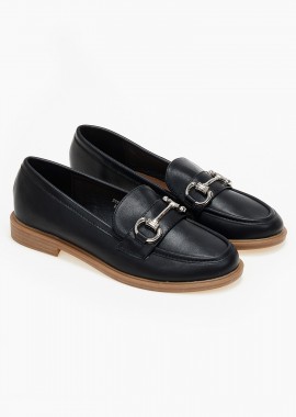 Issue - Loafers με διακοσμητική αγκράφα - Μαύρο
