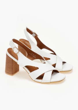 Issue - Πέδιλα με χοντρό τακούνι - Λευκό