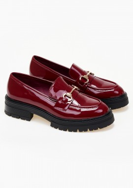 Issue - Loafers λουστρίνι με αγκράφα - Μπορντώ