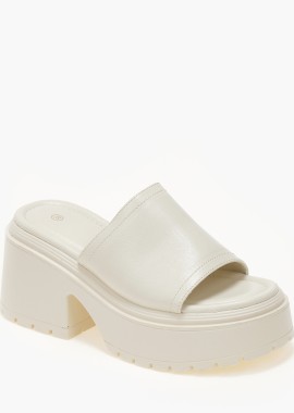 Issue - Γυναικεία flatform με ψηλή σόλα και τακούνι - Μπεζ