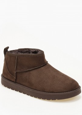 Issue - Μποτάκια suede με επένδυση - Καφέ
