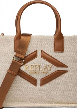 Replay - REPLAY μπεζ τσάντα ώμου FW3865