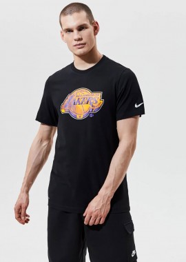 NIKE - LOS ANGELES LAKERS EARNED EDITION T-SHIRT ΜΑΥΡΟ