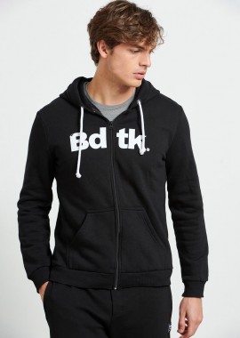 BODY TALK - BDTK HOODED FULL-ZIP SWEATER ΜΑΥΡΟ