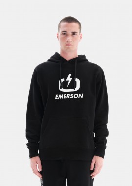 EMERSON - EMERSON MEN'S CLASSIC LOGO PULLOVER HOODIE ΜΑΥΡΟ