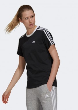 ADIDAS PERFORMANCE - ESSENTIALS 3-STRIPES T-SHIRT ΜΑΥΡΟ