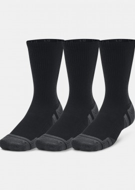 UNDER ARMOUR - UNDER ARMOUR PERFORMANCE TECH CREW SOCKS 3-PACK ΜΑΥΡΟ