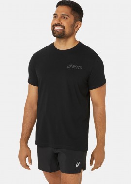 ASICS - ASICS CHEST LOGO RUNNING T-SHIRT ΜΑΥΡΟ