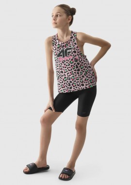 4F - 4F GIRL'S KNITTED BIKER LEGGINGS ΜΑΥΡΟ