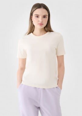 4F - 4F WOMEN'S REGULAR PLAIN T-SHIRT ΑΣΠΡΟ
