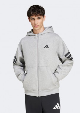 ADIDAS PERFORMANCE - ADIDAS FUTURE ICONS 3-STRIPES FULL-ZIP HOODIE ΓΚΡΙ