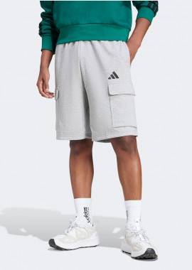 ADIDAS PERFORMANCE - ADIDAS ESSENTIALS FEEL COZY FRENCH TERRY CARGO SHORTS ΓΚΡΙ
