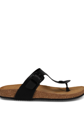 EASY WALK - Μαύρο footbed σανδάλι