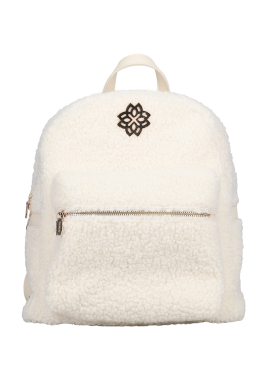 MIGATO - Εκρού μπουκλέ backpack