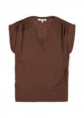 GARCIA - GARCIA Γυναικείο T-Shirt Καφέ P260206-P260206