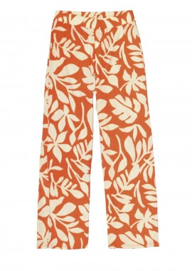 GARCIA - GARCIA Γυναικείο Παντελόνι Tropical Print Πορτοκαλί-P260314