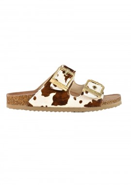 COLORS OF CALIFORNIA - COLORS OF CALIFORNIA Σανδάλια - Πέδιλα PONY HAIR TWO BUCKLE SANDAL - ANIMAL PRINT-HC.BIO502