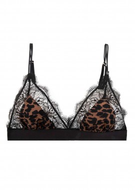 LOVE STORIES - Love Stories γυναικείο bralette με leopard print και δαντέλα περιμετρικά
