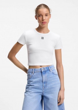 HUGO - Hugo Boss γυναικείο T-shirt βαμβακερό μονόχρωμο με λογότυπο