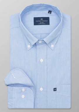 OXFORD COMPANY - Oxford Company ανδρικό πουκάμισο button down μονόχρωμο Regular Fit