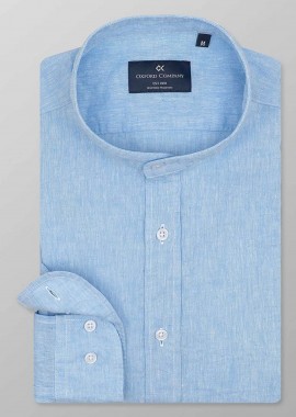 OXFORD COMPANY - Oxford Company ανδρικό sport πουκάμισο button down μονόχρωμο Regular Fit - L210-MZ20.02 Σιελ