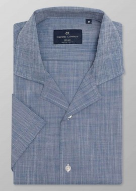 OXFORD COMPANY - Oxford Company ανδρικό sport πουκάμισο μονόχρωμο Regular Fit - F110-RZ41.03 Σιελ