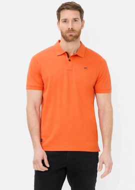 CAMEL ACTIVE - Camel Active ανδρική μπλούζα πόλο πικέ με κεντημένο monogram Regular Fit - C261-409920-7P01 Πορτοκαλί