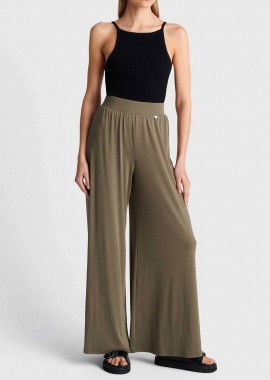 'ALE - 'ALE γυναικεία παντελόνα μονόχρωμη Loose Fit - 8923042 Χακί
