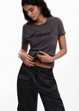 DESIGUAL - Desigual γυναικείo T-shirt και λογότυπο με στρας Regular Fit