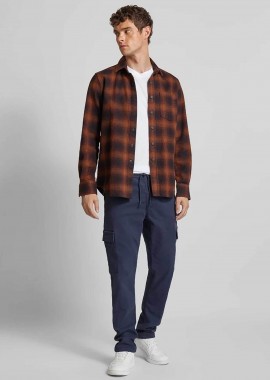 PEPE JEANS - Pepe Jeans ανδρικό παντελόνι cargo με λογότυπο Regular Fit - PM211725 Μπλε Σκούρο