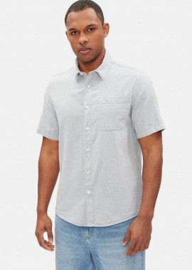 PEPE JEANS - Pepe Jeans ανδρικό λινό πουκάμισο μονόχρωμο Regular Fit - PM308847 Σιελ