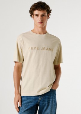 PEPE JEANS - Pepe Jeans ανδρικό T-shirt μονόχρωμο με logo print