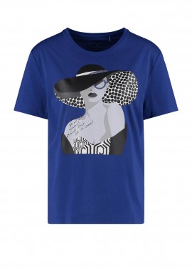 GERRY WEBER - Gerry Weber γυναικείο T-shirt με μπροστινό τύπωμα - 570319-35019 Μπλε
