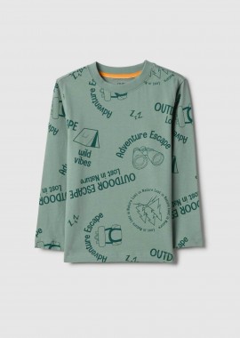 OVS KIDS - OVS παιδική μπλούζα με all-over print Regular Fit - 002554771 Πράσινο