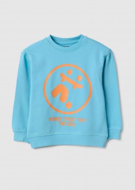 OVS KIDS - OVS παιδική μπλούζα φούτερ με print Oversized Fit - 002573729 Μπλε