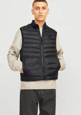 JACK & JONES - JACK & JONES ανδρικό αμάνικο μπουφάν με καπιτονέ σχέδιο - 12258457 Μαύρο