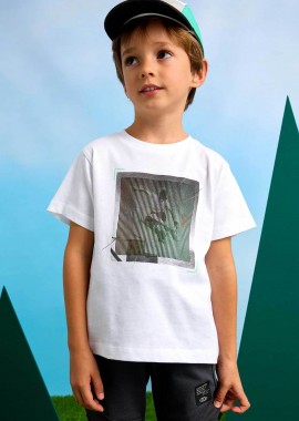 MAYORAL - Mayoral παιδικό T-shirt με print - 3035-S25 Λευκό
