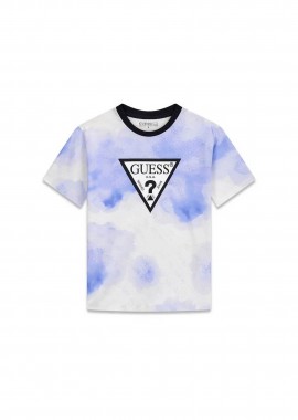GUESS - Guess παιδικό T-shirt με logo print - L6RI03K8HM4 Γαλάζιο