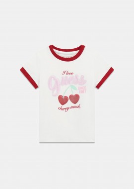 GUESS - Guess παιδικό T-shirt με κεντημένο λογότυπο - K6RI08K6YW4 Λευκό